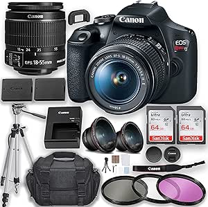 Canon EOS Rebel T7 EF-S 18-55mm DSLR Camera Bundle