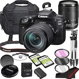 Canon EOS 90D DSLR Camera with 18-135mm Lens Bundle