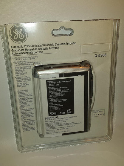 GE 3-5366 Handheld Mini Cassette Voice Recorder