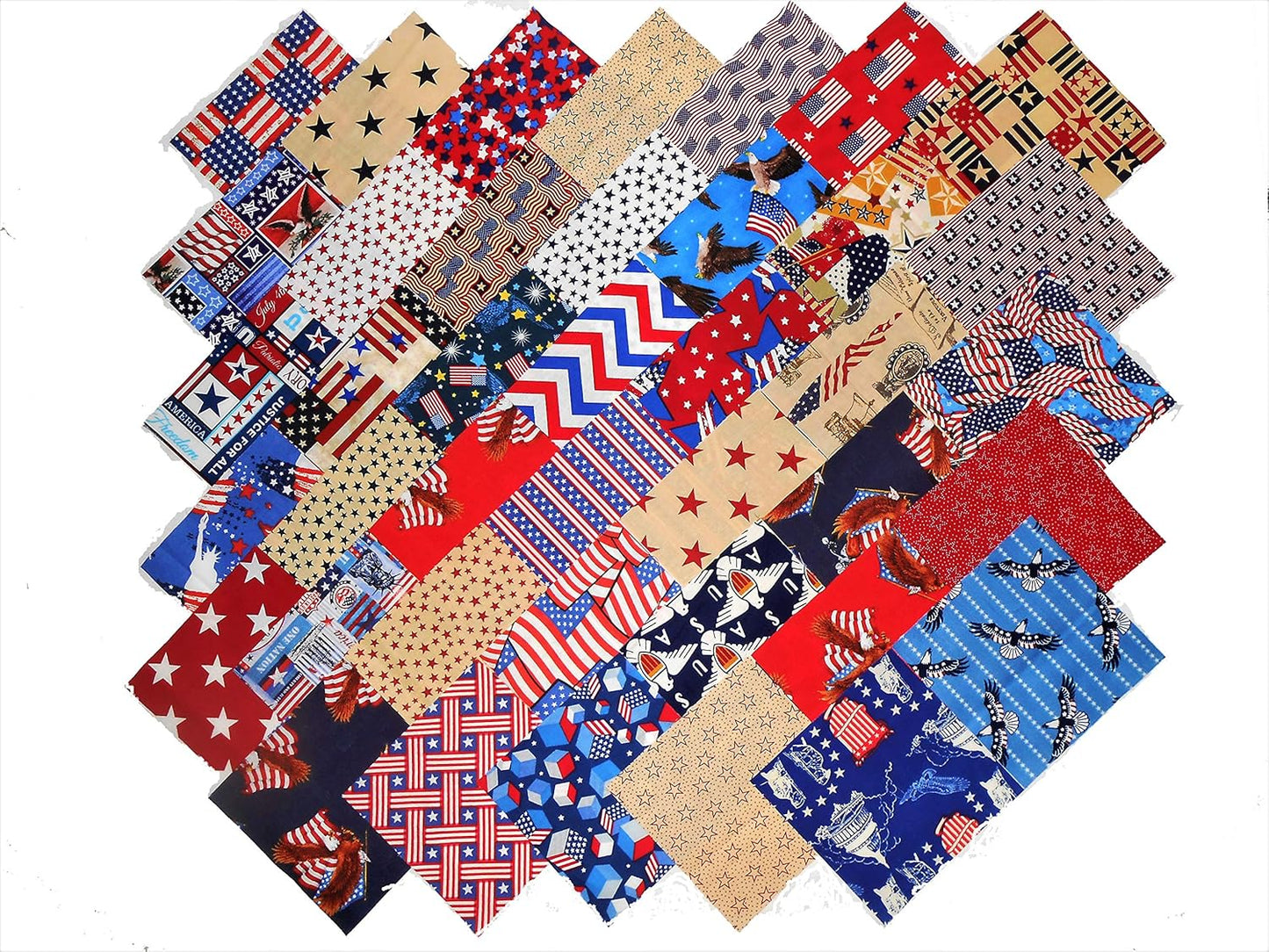 MDG 1 Layer Cake Patriotic 3 Quilt Fabric Squares 10"
