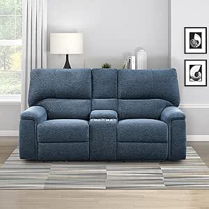 Lexicon Evanside Power Reclining Loveseat - Indigo — main product image