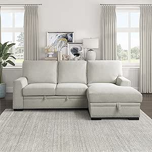 Lexicon 194840169796 Mulligan Sectional Sofa Sleeper Beige — main product image