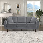 Lexicon 194840166702 Vera Gray Velvet Living Room Sofa