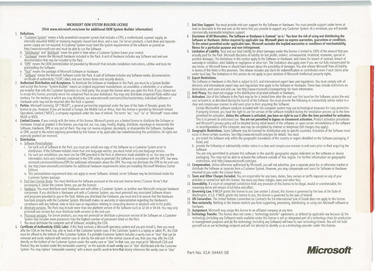 Microsoft GFC-02050 Windows 7 Home Premium 64-bit