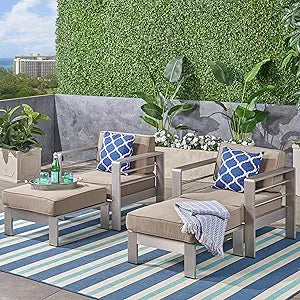 Misc Coral Outdoor 2-Seater Club Chair & Ottomans Set