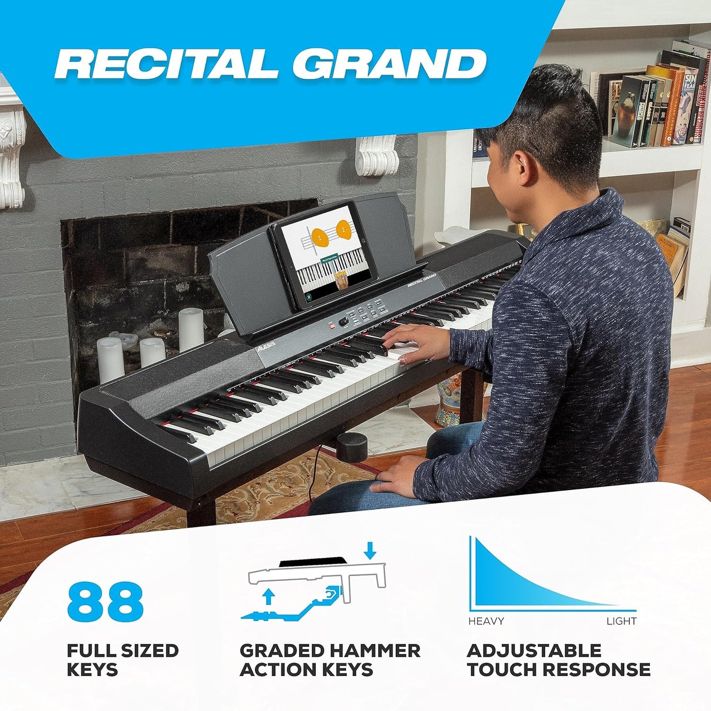 Alesis Recital Grand 88-Key Digital Piano Weighted