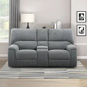 Lexicon 194840169031 Evanside Charcoal Power Reclining Loveseat