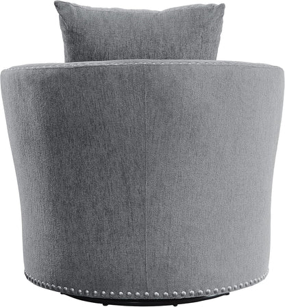 Lexicon S189468DG-1 Gray Chenille Swivel Accent Chair