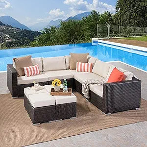 Misc Santa Outdoor Wicker Sectional Sofa Set Aluminum Frame