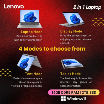 Lenovo Yoga 7 AI Laptop 14" Ryzen 7 2TB SSD Touchscreen