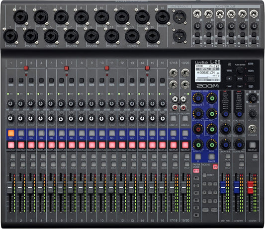 Zoom L-20 LiveTrak 20-Channel Digital Mixer Recorder